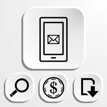 Phone sms icon stock vector illustration flat design Stock Illustration