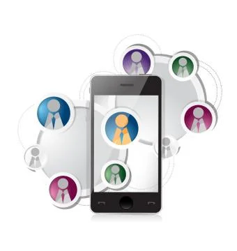 Phone social network circle colorloop business イラスト素材
