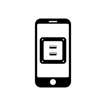 Phone with socket plug icon symbol for app and web Illustrazione stock