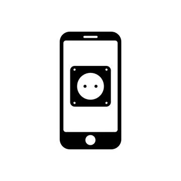 Phone with socket plug icon symbol for app and web Stock-Illustration
