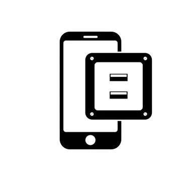 Phone with socket plug icon symbol for app and web Illustrazione stock