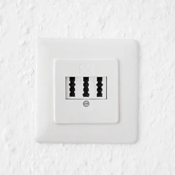 Phone socket on wall Stock Photos