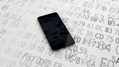 Phone with software code. Encryption. Encrypted phone secure 25. Stock Footage 101808101