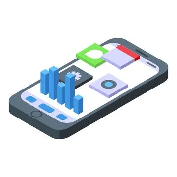 Phone software development icon isometric vector. App technology Stock Illustration