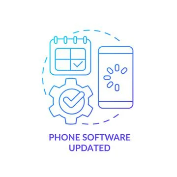 Phone software updated blue gradient concept icon 스톡 일러스트
