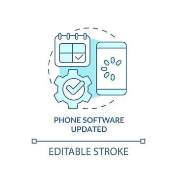 Phone software updated turquoise concept icon 스톡 일러스트
