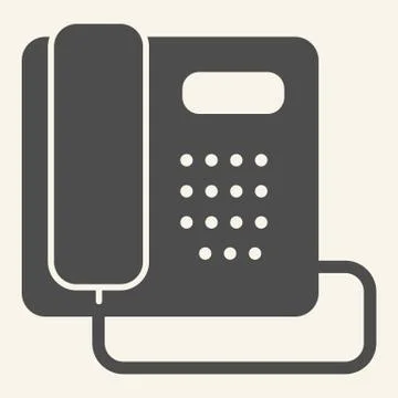 Phone solid icon. Hotel or office retro telephone symbol, glyph style pictogram Illustrazione stock