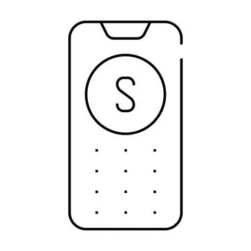 Phone with sos button line icon vector illustration Stock Illustration
