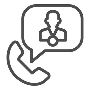Phone with speech bubble and consultant line icon, business consultation concept Stock Illustration