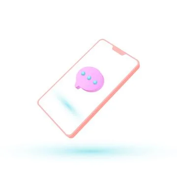 Phone with speech bubbles in 3d Stock Illustration