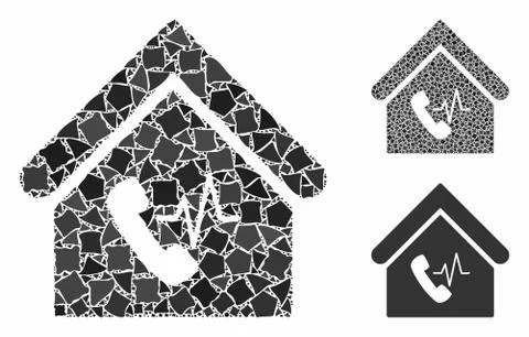 Phone station building Composition Icon of Bumpy Elements Stock Illustration