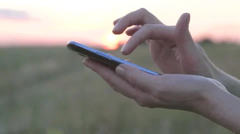 Phone at sunset Stock Footage 55322150