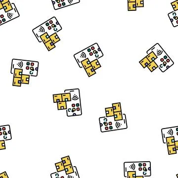 Phone supply chain management vector seamless pattern Illustrazione stock