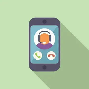 Phone support call icon flat vector. Call center contact イラスト素材