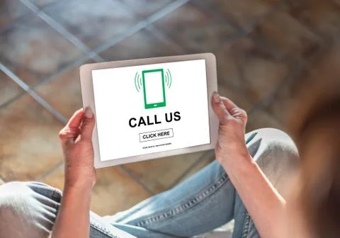 Phone support concept on a tablet Stock-Fotos