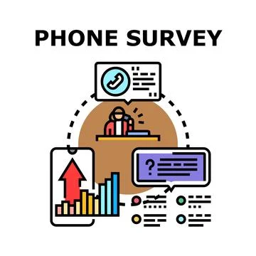 Phone survey concept of customer feedback research 스톡 일러스트