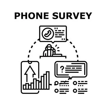 Phone survey concept of customer feedback research 스톡 일러스트