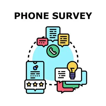 Phone survey conducting customer feedback research concept 스톡 일러스트