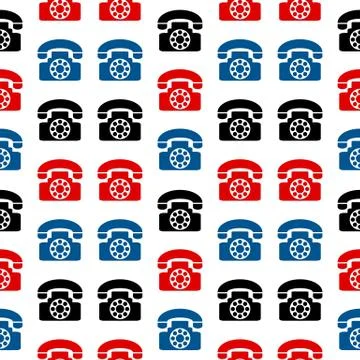 Phone symbol seamless pattern Illustrazione stock