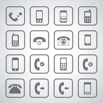 Phone symbol set Stock Illustration
