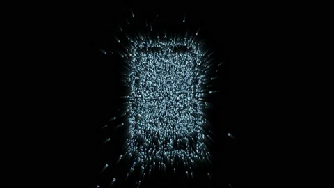 The phone is a symbol of technology in the digital space, the animation consists Stock Footage 97868135