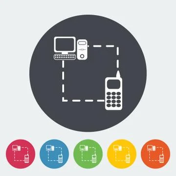 Phone sync single flat icon. Stock Illustration