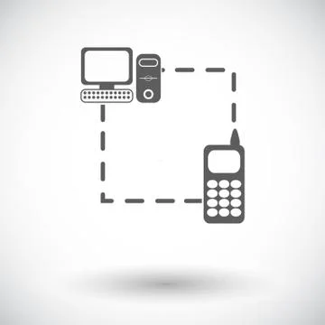 Phone sync single flat icon Stock Illustration