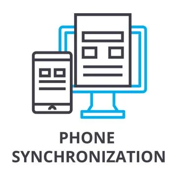 Phone synchronization thin line icon, sign, symbol, illustation, linear concept Stock-Illustration