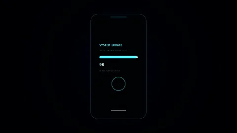 Phone System Update Progress Bar Animation Stock Footage 347390848