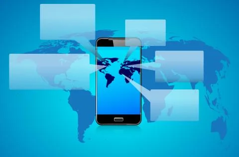 Phone Talk Speech Bubbles Chat Global World Stock Illustration