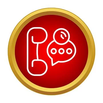 Phone talking and messaging concept in red icon イラスト素材