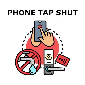 Phone tap shut concept protecting privacy and data Stock Illustration