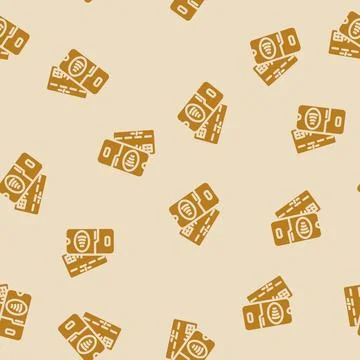 Phone tapping card glyph vector seamless pattern Stock Illustration