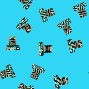 Phone tapping object nfc technology vector seamless pattern Illustrazione stock