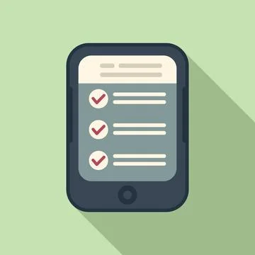 Phone task schedule icon flat vector. Person calendar Illustrazione stock