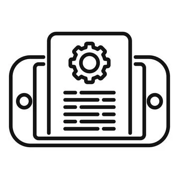Phone technical document icon outline vector. Paper manual Stock Illustration