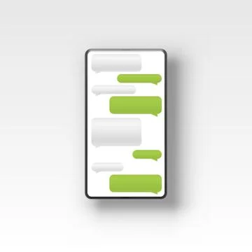 Phone text message chat frame, screen mobile social. Stock Illustration