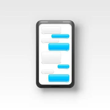 Phone text message chat frame, screen mobile social. Stock Illustration