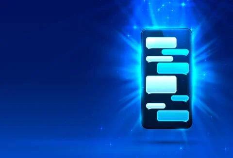 Phone text message chat frame, screen mobile social. Stock Illustration