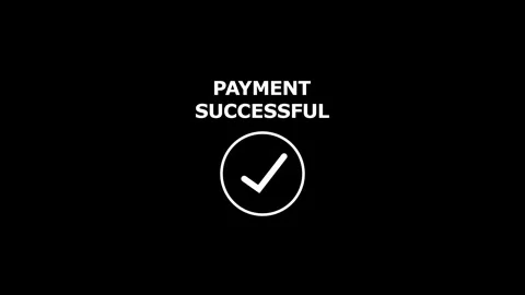 Phone with text payment successful on black screen, sitting in office chair.. Stock Footage 293484915