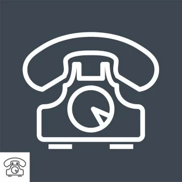 Phone Thin Line Vector Icon. Stock Illustration