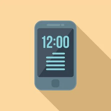 Phone time icon flat vector. Work control Stock Illustration