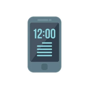 Phone time icon flat vector. Work control Stock Illustration