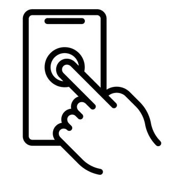Phone touch point icon outline vector. Digital screen Stock Illustration