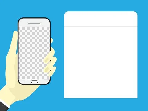 Phone with transparent blank screen for background Stock Illustration