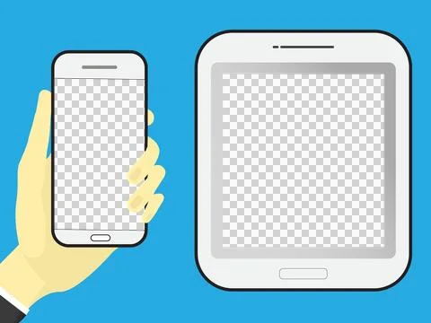 Phone with transparent blank screen for background Stock Illustration