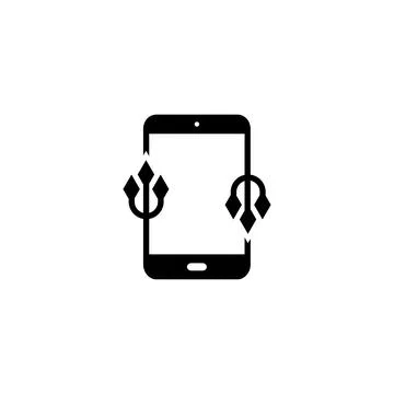 Phone with trident icon. Stock Illustration