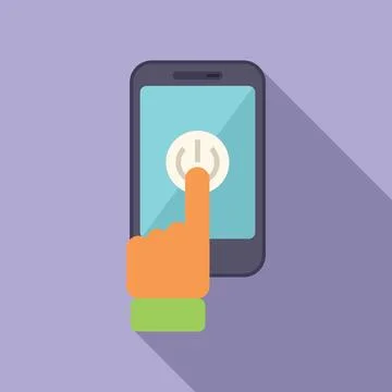 Phone turn off icon flat vector. Smart consumption Stock Illustration