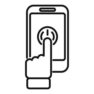 Phone turn off icon outline vector. Smart consumption Stock Illustration