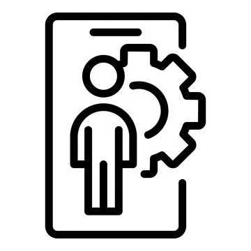 Phone tutorial icon outline vector. Video webinar Illustrazione stock